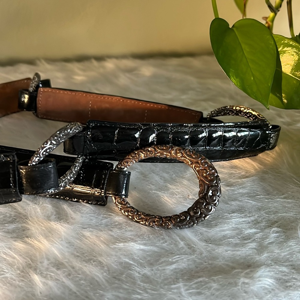 Brighton Black Leather Belt